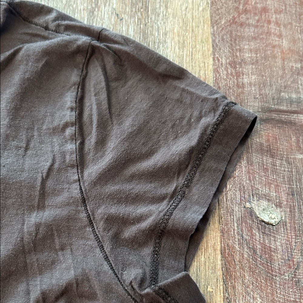 Velvet by Graham & Spencer Vintage Cotton Crewneck Chocolate Short Sleeve Tee - Picture 3 of 6
